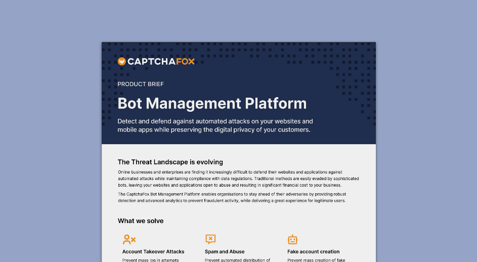 CaptchaFox Product Brief